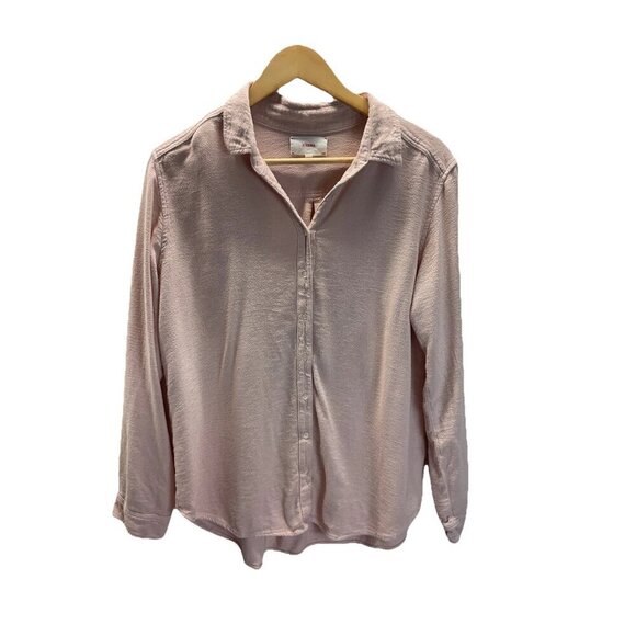 Xirena Textured Pink Button Down Shirt Career Minimalist USA Size M - Picture 1 of 9